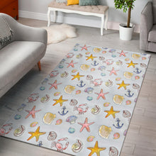 Load image into Gallery viewer, Area Rug - Beach Themed – Coastal Elegance with Crabs, Seashells & Starfish