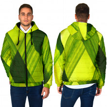 Load image into Gallery viewer, Men's Padded Hooded Jacket - Green Grass Design