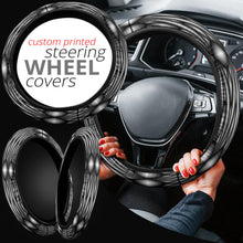 Load image into Gallery viewer, Steering Wheel Cover Black and White Geometric Design