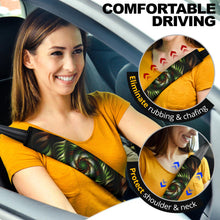 Load image into Gallery viewer, Seat Belt Covers Brown and Green Spirals