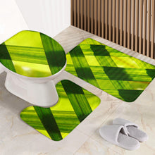 Load image into Gallery viewer, 3 Piece Bathroom Set - Green Grass, Custom Green Grass Bathroom Mat Set – 3-Piece Non-Slip Plush Bath Rug Ensemble