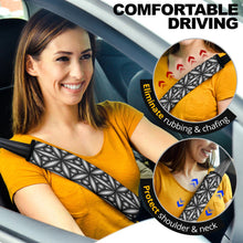 Load image into Gallery viewer, Seatbelt Covers Black and white Geometric Design