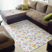Load image into Gallery viewer, Area Rug - Beach Themed – Coastal Elegance with Crabs, Seashells & Starfish
