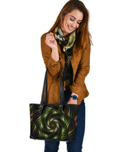 Load image into Gallery viewer, Leather Tote Bag Small Green and Brown Spiral