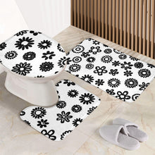 Load image into Gallery viewer, 3 Piece Black Flowers Bathroom Set