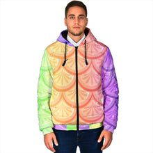 Load image into Gallery viewer, Mermaid Scales Men's Padded Hooded Jacket