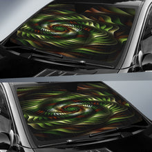 Load image into Gallery viewer, Auto Sun Shade Green and Brown Spirals