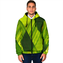 Load image into Gallery viewer, Men's Padded Hooded Jacket - Green Grass Design