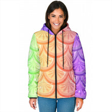 Load image into Gallery viewer, Mermaid Scales Women's Padded Hooded Jacket