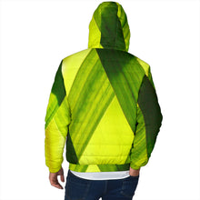 Load image into Gallery viewer, Men's Padded Hooded Jacket - Green Grass Design
