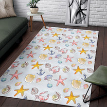 Load image into Gallery viewer, Area Rug - Beach Themed – Coastal Elegance with Crabs, Seashells & Starfish