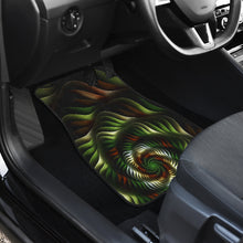 Load image into Gallery viewer, 4 Piece Car Mats Green and Brown Spirals, Stylish Brown and Green Spiral Car Floor Mats – Waterproof, Non-Slip, Custom Design