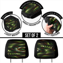 Load image into Gallery viewer, Headrest Covers Green and Brown Spirals