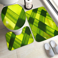 Load image into Gallery viewer, 3 Piece Bathroom Set - Green Grass, Custom Green Grass Bathroom Mat Set – 3-Piece Non-Slip Plush Bath Rug Ensemble