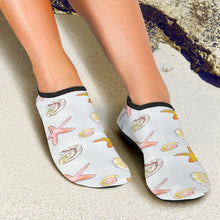 Load image into Gallery viewer, Aqua Barefoot Shoes – Beach-Themed Starfish, Anchors & Seashell Design