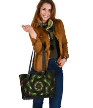 Load image into Gallery viewer, Leather Tote Bag Small Green and Brown Spiral