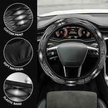 Load image into Gallery viewer, Steering Wheel Cover Black and White Geometric Design