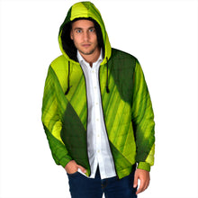 Load image into Gallery viewer, Men's Padded Hooded Jacket - Green Grass Design