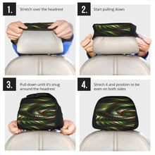 Load image into Gallery viewer, Headrest Covers Green and Brown Spirals