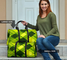 Load image into Gallery viewer, green travel bag with bamboo grass design