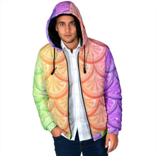 Load image into Gallery viewer, Mermaid Scales Men's Padded Hooded Jacket