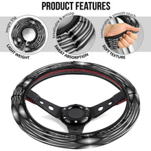 Load image into Gallery viewer, Steering Wheel Cover Black and White Geometric Design