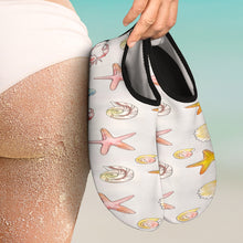 Load image into Gallery viewer, Aqua Barefoot Shoes – Beach-Themed Starfish, Anchors & Seashell Design