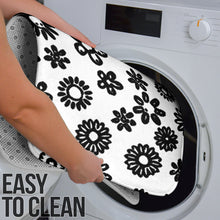 Load image into Gallery viewer, 3 Piece Black Flowers Bathroom Set