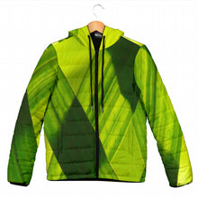 Load image into Gallery viewer, Women's Padded Hooded Jacket - Green Grass Design