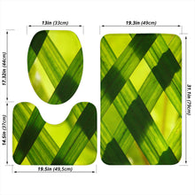 Load image into Gallery viewer, 3 Piece Bathroom Set - Green Grass, Custom Green Grass Bathroom Mat Set – 3-Piece Non-Slip Plush Bath Rug Ensemble