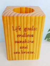Load image into Gallery viewer, Personalized Handmade Wooden Pen Holder – Custom Laser Engraved 4-Sided Desk Organizer, Artisan Tool Caddy & Unique Gift