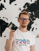 Load image into Gallery viewer, World Sight Day t-shirt, 20-20-20 Vision Rule, World Blind Day, International Day of Sight, National Blind Day t-shirt