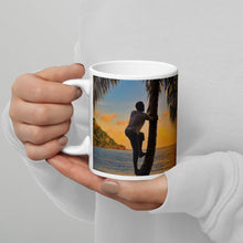 Load image into Gallery viewer, St. Vincent and the Grenadines Sunset Coconut Climber White glossy mug