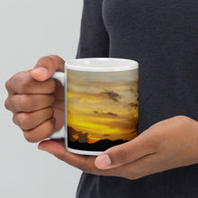 Load image into Gallery viewer, 11oz ceramic mug depicting a photo of a lovely sunset in St. Vincent and the Grenadines