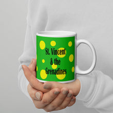 Load image into Gallery viewer, St. Vincent and the Grenadines Green Spots on Green White glossy mug