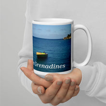 Load image into Gallery viewer, St. Vincent and the Grenadines Boats Bobbing on the Beach White glossy mug