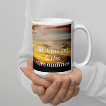 Load image into Gallery viewer, St. Vincent and the Grenadines Sunset Shadow Over Kingstown White glossy mug