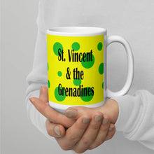 Load image into Gallery viewer, St. Vincent and the Grenadines Green Spotted White glossy mug