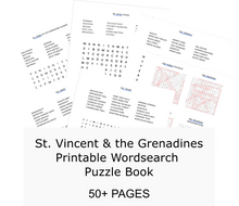 Load image into Gallery viewer, Discover St. Vincent and the Grenadines: 50+ Page Digital Downloadable Word Search Book (PDF)