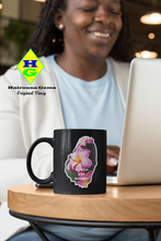 Load image into Gallery viewer, St. Vincent and the Grenadines 11oz Black Coffee Mug - Frangipani Flowers in SVG (R)