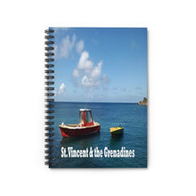 Load image into Gallery viewer, Two Bobbing Boats in Mayreau in St. Vincent and the Grenadines, Spiral Lined Notebook