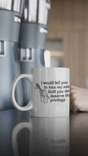 Load and play video in Gallery viewer, Kiss My Ass Sarcastic White glossy mug (Right hand)