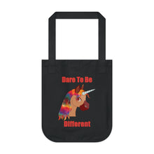 Load image into Gallery viewer, Organic Canvas Tote Bag - Dare to Be Different