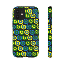 Load image into Gallery viewer, Tough Phone Cases (Black with spirals)
