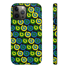 Load image into Gallery viewer, Tough Phone Cases (Black with spirals)