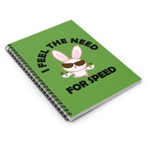 Load image into Gallery viewer, Bunny's Need For Speed, Spiral Lined Notebook (B)