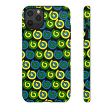 Load image into Gallery viewer, Tough Phone Cases (Black with spirals)