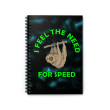 Load image into Gallery viewer, Sloth's Need For Speed, Spiral Lined Notebook (C)