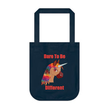 Load image into Gallery viewer, Organic Canvas Tote Bag - Dare to Be Different