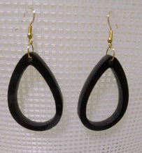 Load image into Gallery viewer, volcanic ash and epoxy resin earrings shaped like a teardrop loop